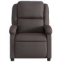 Sillón reclinable cuero auténtico marrón oscuro en Sillones | Comprar online en Foru.es