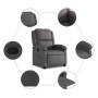 Sillón reclinable de cuero auténtico gris en Sillones | Comprar online en Foru.es