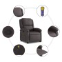 Sillón de masaje eléctrico cuero auténtico marrón oscuro en Sillones | Comprar online en Foru.es