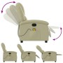 Sillón reclinable de masaje cuero auténtico crema en Sillones | Comprar online en Foru.es