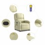 Sillón reclinable de masaje cuero auténtico crema en Sillones | Comprar online en Foru.es