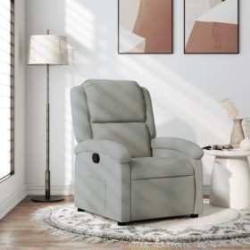 Sillón reclinable de terciopelo gris claro en Sillones | Comprar online en Foru.es