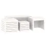 Juego de cajas de jardín 4 piezas madera maciza de pino blanco de vidaXL, Cajas de almacenaje para exteriores - Ref: Foro24-3...