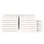 Juego de cajas de jardín 4 piezas madera maciza de pino blanco de vidaXL, Cajas de almacenaje para exteriores - Ref: Foro24-3...