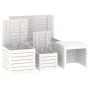 Juego de cajas de jardín 4 piezas madera maciza de pino blanco de vidaXL, Cajas de almacenaje para exteriores - Ref: Foro24-3...