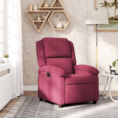 Sillón reclinable de terciopelo rojo tinto en Sillones | Comprar online en Foru.es