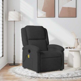 Sillón de masaje reclinable de terciopelo negro en Sillones | Comprar online en Foru.es