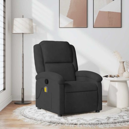 Sillón de masaje reclinable de terciopelo negro en Sillones | Comprar online en Foru.es