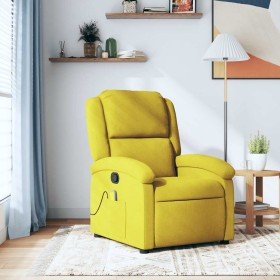 Sillón de masaje reclinable de terciopelo amarillo en Sillones | Comprar online en Foru.es