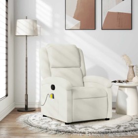 Sillón de masaje reclinable de terciopelo crema en Sillones | Comprar online en Foru.es
