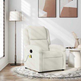 Sillón de masaje reclinable de terciopelo crema en Sillones | Comprar online en Foru.es
