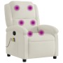 Sillón de masaje reclinable de terciopelo crema en Sillones | Comprar online en Foru.es