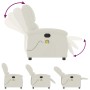 Sillón de masaje reclinable de terciopelo crema en Sillones | Comprar online en Foru.es