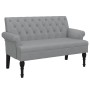 Banco con respaldo tela gris claro 120x62x75,5 cm en Bancos | Comprar online en Foru.es