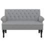 Banco con respaldo tela gris claro 120x62x75,5 cm en Bancos | Comprar online en Foru.es