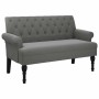 Banco con respaldo Tela Gris Oscuro 120x62x75,5 cm en Bancos | Comprar online en Foru.es