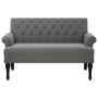 Banco con respaldo Tela Gris Oscuro 120x62x75,5 cm en Bancos | Comprar online en Foru.es