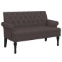 Banco con respaldo tela marrón oscuro 120x62x75,5 cm en Bancos | Comprar online en Foru.es