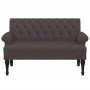 Banco con respaldo tela marrón oscuro 120x62x75,5 cm en Bancos | Comprar online en Foru.es