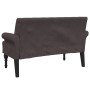 Banco con respaldo tela marrón oscuro 120x62x75,5 cm en Bancos | Comprar online en Foru.es