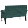 Banco con respaldo tela verde oscuro 120x62x75,5 cm en Bancos | Comprar online en Foru.es