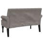 Banco con respaldo tela gris taupe 120x62x75,5 cm en Bancos | Comprar online en Foru.es