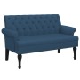 Banco con respaldo tela azul 120x62x75,5 cm en Bancos | Comprar online en Foru.es