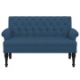 Banco con respaldo tela azul 120x62x75,5 cm en Bancos | Comprar online en Foru.es