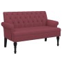 Banco con respaldo tela rojo tinto 120x62x75,5 cm en Bancos | Comprar online en Foru.es