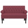Banco con respaldo tela rojo tinto 120x62x75,5 cm en Bancos | Comprar online en Foru.es