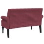Banco con respaldo tela rojo tinto 120x62x75,5 cm en Bancos | Comprar online en Foru.es