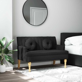 Banco con cojines tela negro 113x64,5x75,5 cm en Bancos | Comprar online en Foru.es