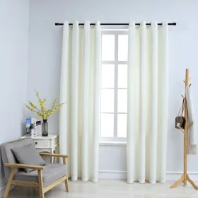 Blackout curtains with rings 2 pcs cream velvet 140x175 cm by vidaXL, Curtains and curtains - Ref: Foro24-134512, Price: 36,8...