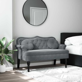 Banco con cojines de terciopelo gris oscuro 120,5x65x75 cm en Bancos | Comprar online en Foru.es