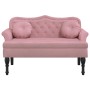 Banco con cojines terciopelo rosa 120,5x65x75 cm en Bancos | Comprar online en Foru.es
