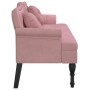 Banco con cojines terciopelo rosa 120,5x65x75 cm en Bancos | Comprar online en Foru.es