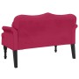 Banco con cojines terciopelo rojo tinto 120,5x65x75 cm en Bancos | Comprar online en Foru.es
