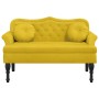Banco con cojines terciopelo amarillo 120,5x65x75 cm en Bancos | Comprar online en Foru.es