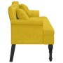 Banco con cojines terciopelo amarillo 120,5x65x75 cm en Bancos | Comprar online en Foru.es