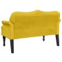Banco con cojines terciopelo amarillo 120,5x65x75 cm en Bancos | Comprar online en Foru.es