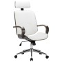 Silla oficina con reposacabezas cuero sintético madera blanco de vidaXL, Sillas de oficina - Ref: Foro24-283135, Precio: 191,...