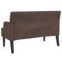 Banco con respaldo cuero sintético marrón 112x65,5x75 cm en Bancos | Comprar online en Foru.es