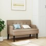 Banco con respaldo cuero sintético capuchino 112x65,5x75 cm en Bancos | Comprar online en Foru.es