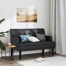 Banco con respaldo negro 112x65,5x75 cm Cuero sintético en Bancos | Comprar online en Foru.es