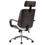 Silla oficina con reposacabezas cuero sintético madera blanco de vidaXL, Sillas de oficina - Ref: Foro24-283135, Precio: 191,...