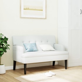 Banco con respaldo cuero sintético blanco 112x65,5x75 cm en Bancos | Comprar online en Foru.es