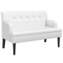 Banco con respaldo cuero sintético blanco 112x65,5x75 cm en Bancos | Comprar online en Foru.es