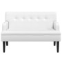 Banco con respaldo cuero sintético blanco 112x65,5x75 cm en Bancos | Comprar online en Foru.es