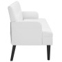 Banco con respaldo cuero sintético blanco 112x65,5x75 cm en Bancos | Comprar online en Foru.es