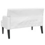 Banco con respaldo cuero sintético blanco 112x65,5x75 cm en Bancos | Comprar online en Foru.es